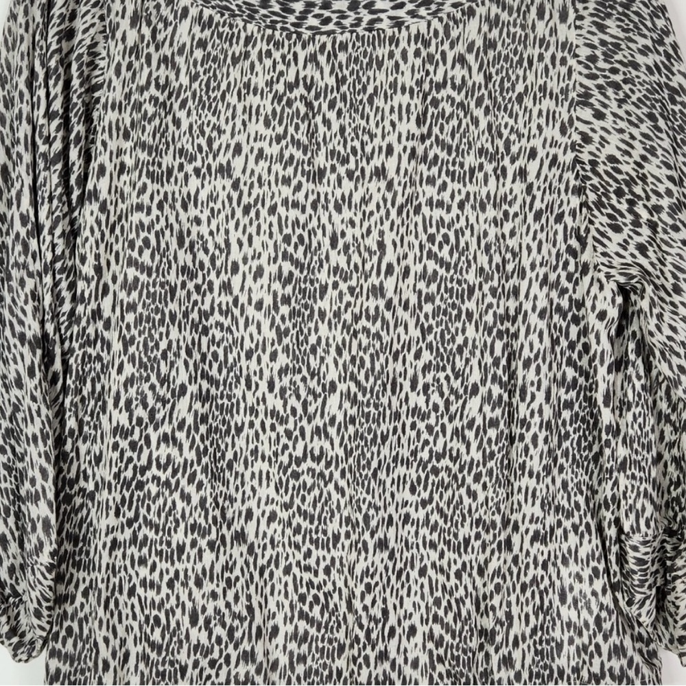 AllSaints Leopard Print Cotton Blouse Size M - Picture 8 of 11